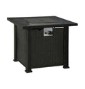 50,000 BTU 30" Black Steel Propane Square Outdoor Fire Pit with Cover