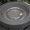 32,000 BTU 26" Gray Magnesium Oxide Propane Round Outdoor Fire Pit with Cover
