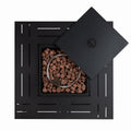 50,000 BTU 28" Black Steel Propane Square Outdoor Fire Pit Table with Cover