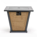 50,000 BTU 28" Black Steel Propane Square Outdoor Fire Pit with Cover