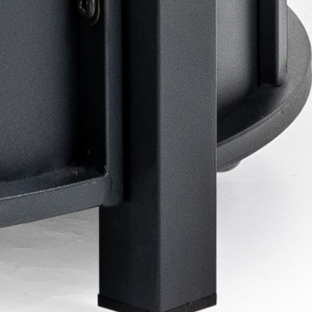 50,000 BTU 30" Black Steel Propane Column Outdoor Fire Pit with Cover