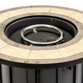 50,000 BTU 30" Black Steel Propane Column Outdoor Fire Pit with Cover