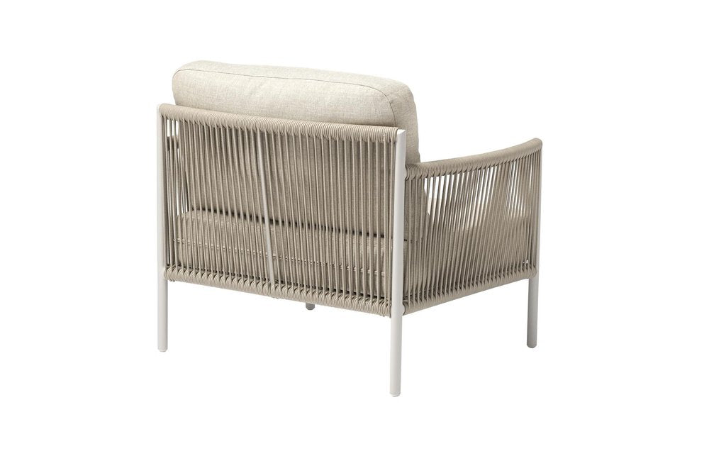 4-Piece Light Gray and Taupe Metal Upholstered Cushions Outdoor Patio Conversation Set with Table