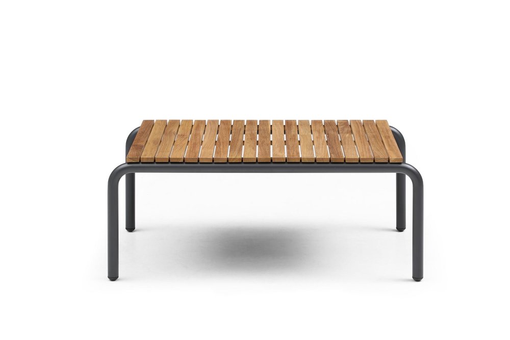 4-Piece Dark Gray and Blue Metal Upholstered Cushions Outdoor Patio Conversation Set with Table