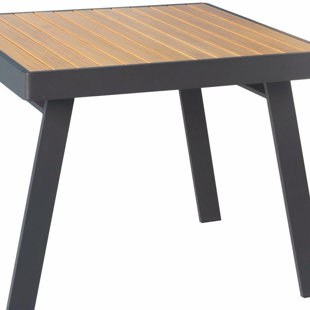 Outdoor Patio 5-Piece Brown Square Metal Dining Set with 4 Chairs