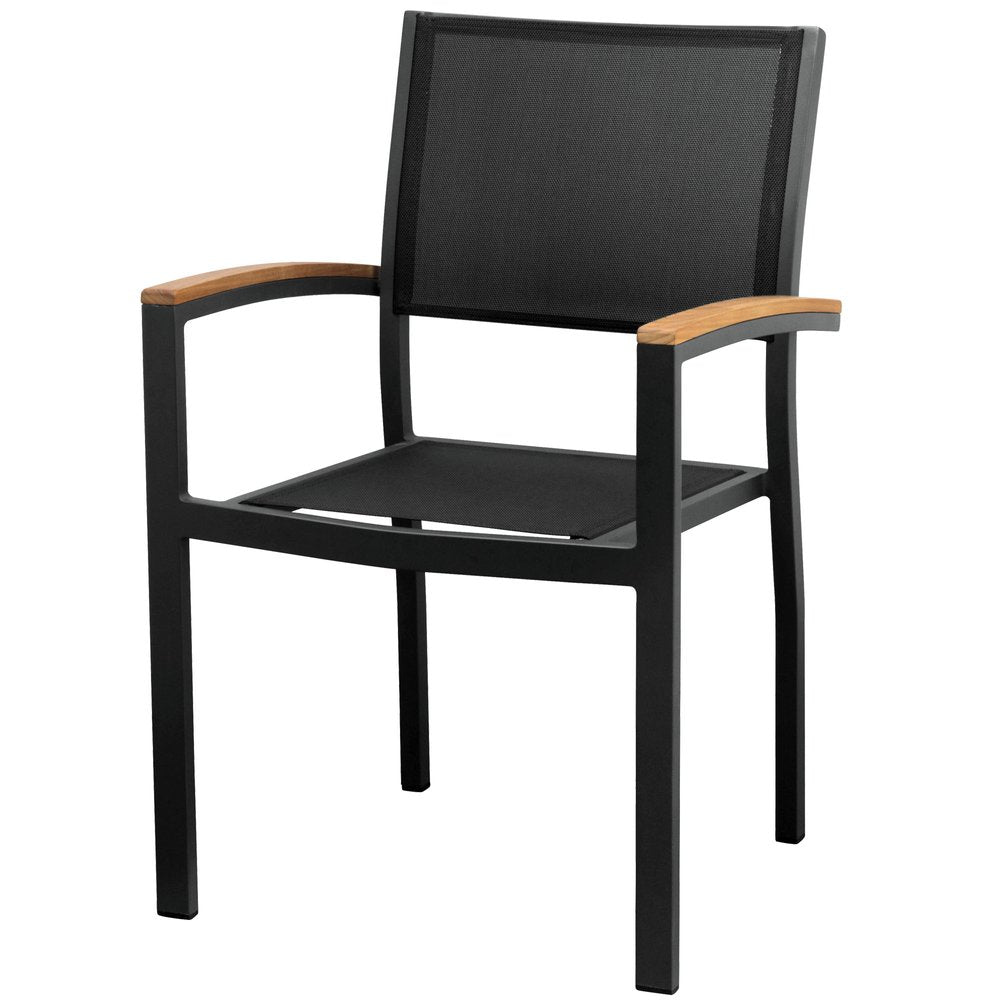 Outdoor Patio 9-Piece Brown and Black Solid Wood Dining Set with 8 Chairs