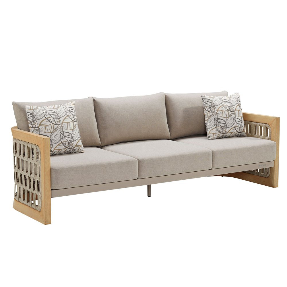 4-Piece Almond Outdoor Patio Conversation Set with Table