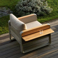 4-Piece Almond Metal Outdoor Patio Conversation Set with Table