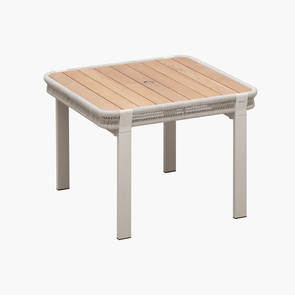 Outdoor Patio 5-Piece Light Brown and Beige Square Solid Wood Dining Set with 4 Chairs