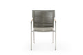 4-Piece Light Brown & Silver Woven Steel Outdoor Patio Arm Chair Set