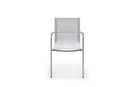 4-Piece Light Gray Steel Sling Outdoor Patio Arm Chair Set