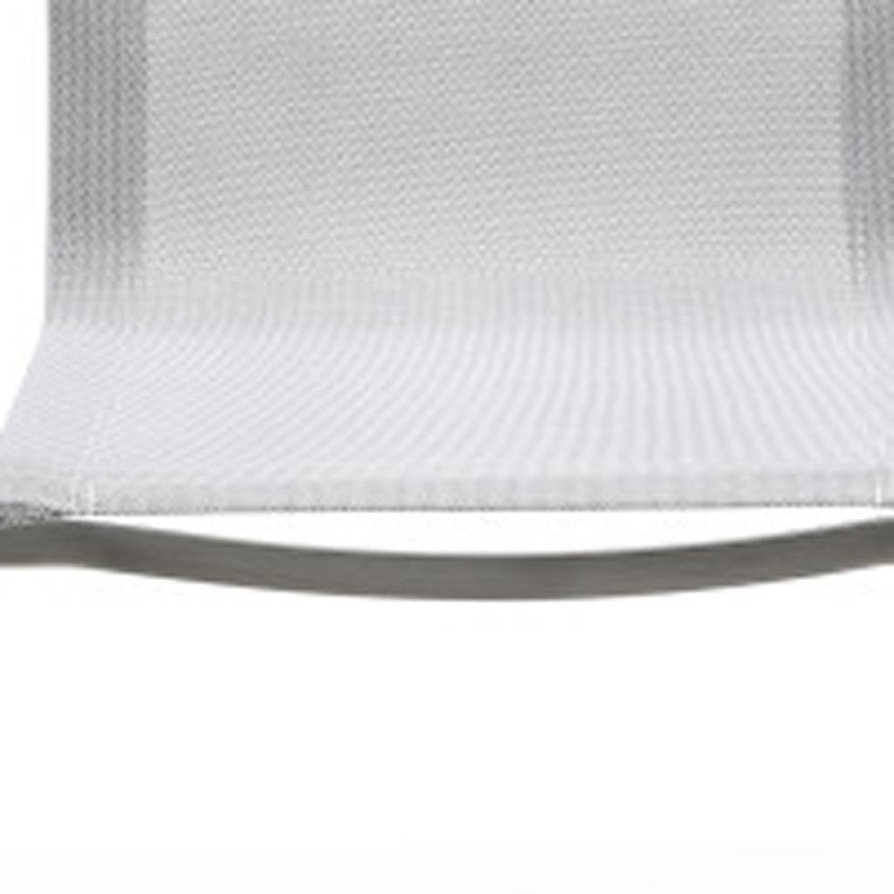 4-Piece Light Gray Steel Sling Outdoor Patio Arm Chair Set