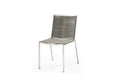 4-Piece Light Brown & Silver Woven Steel Outdoor Patio Dining Chair Set