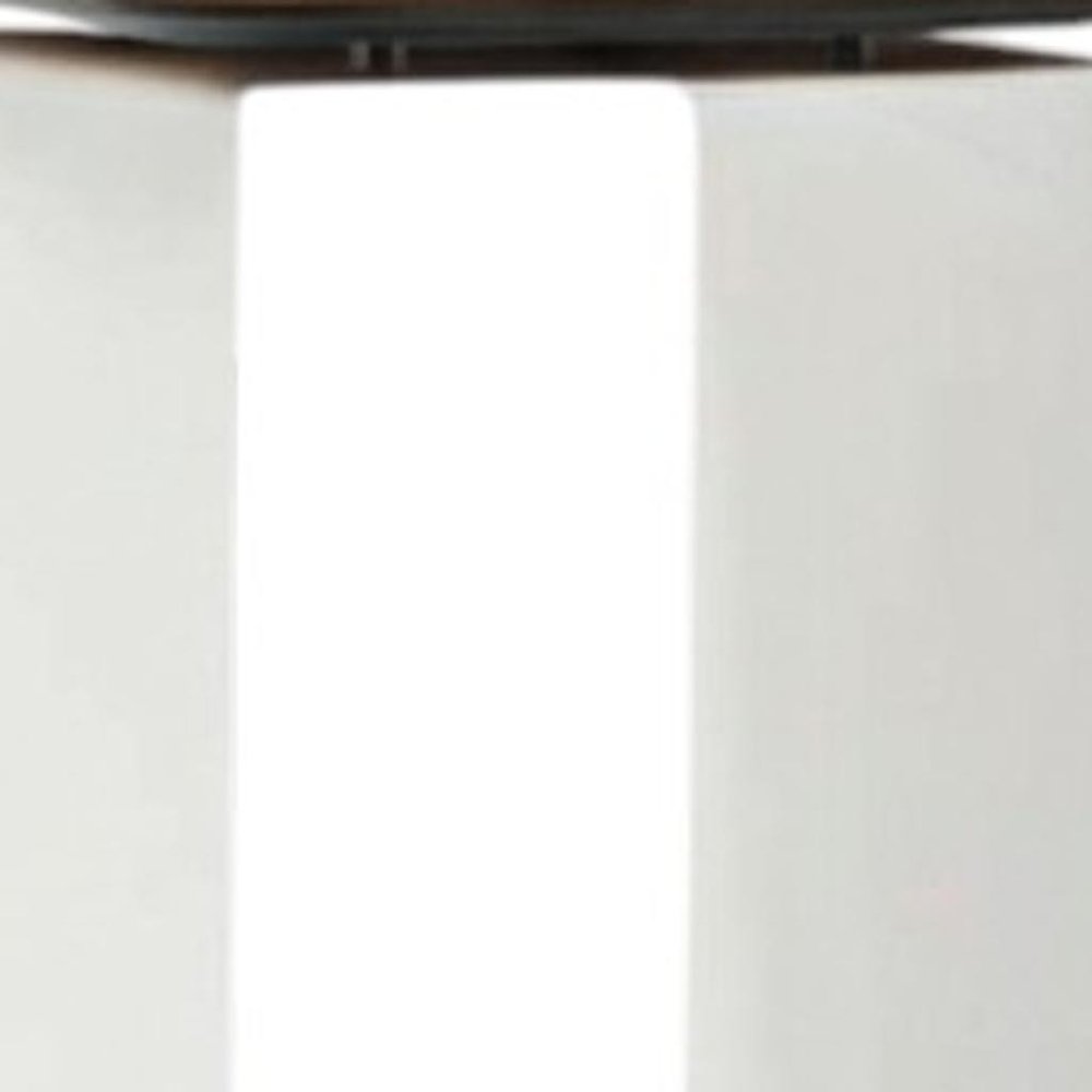 12" White & Brown Aluminum & Heavy-Duty Resin Outdoor Patio Side Table