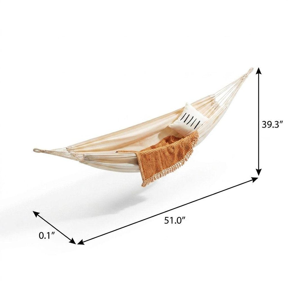 Ivory Single Spreader Bar Hammock - Outdoor Patio Hammock