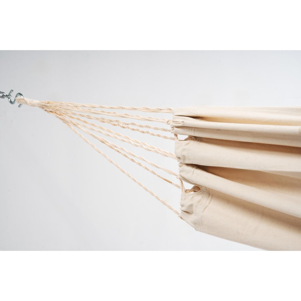 Off White Striped Single Spreader Bar Hammock - Outdoor Patio Hammock