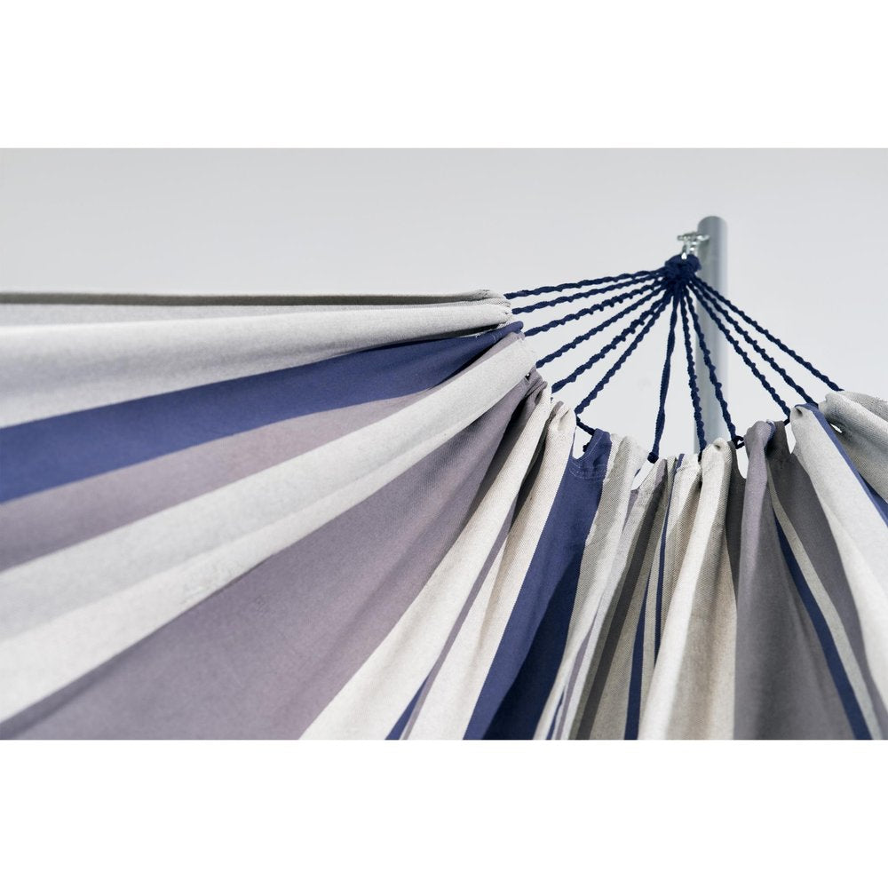 Gray Striped Single Spreader Bar Hammock - Outdoor Patio Hammock