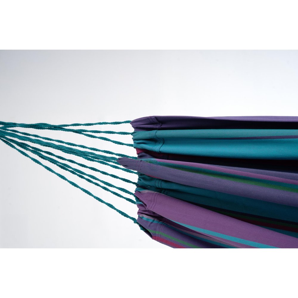 Blue & Purple Striped Single Spreader Bar Hammock - Outdoor Patio Hammock