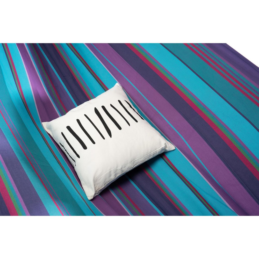 Blue & Purple Striped Single Spreader Bar Hammock - Outdoor Patio Hammock