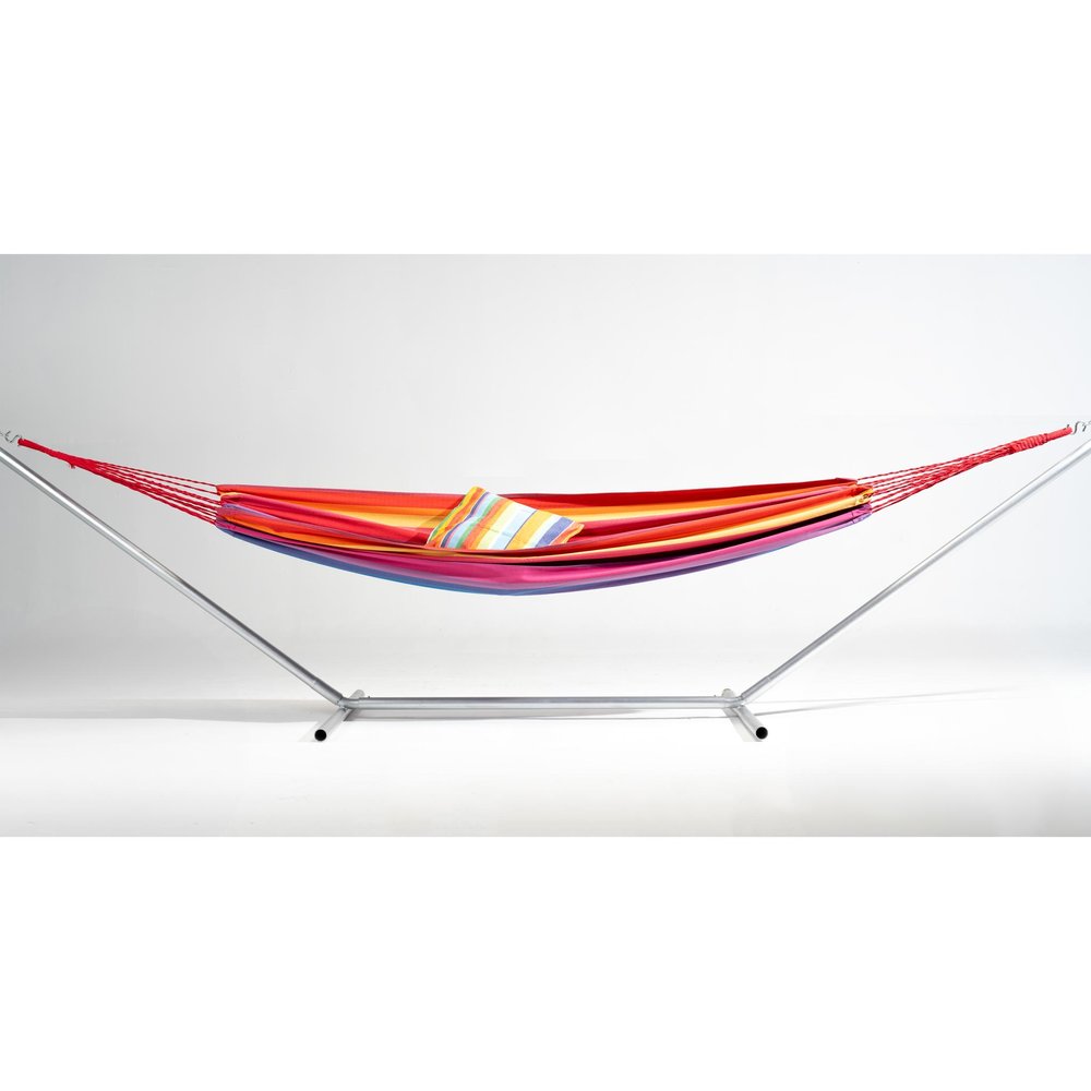Pink Lavender Red & Yellow Striped Single Spreader Bar Hammock - Outdoor Patio Hammock