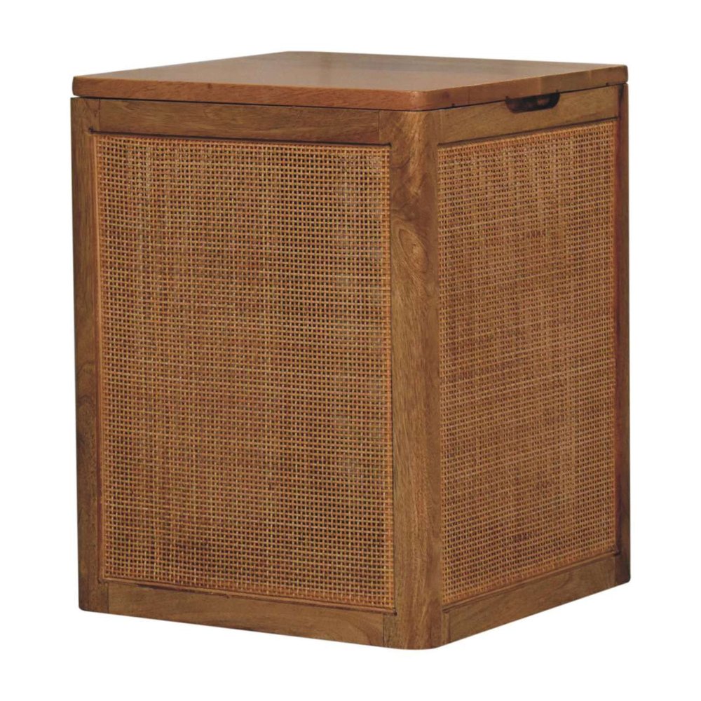 14" Brown Solid Wood Outdoor Deck Storage Bench