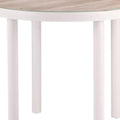 36" Natural and White Glass Wood and Aluminum Round Outdoor Patio Dining Table