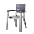 9-Piece Gray Plastic Outdoor Patio Conversation Set with Table