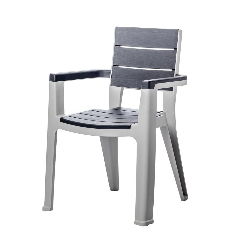 9-Piece Gray Plastic Outdoor Patio Conversation Set with Table