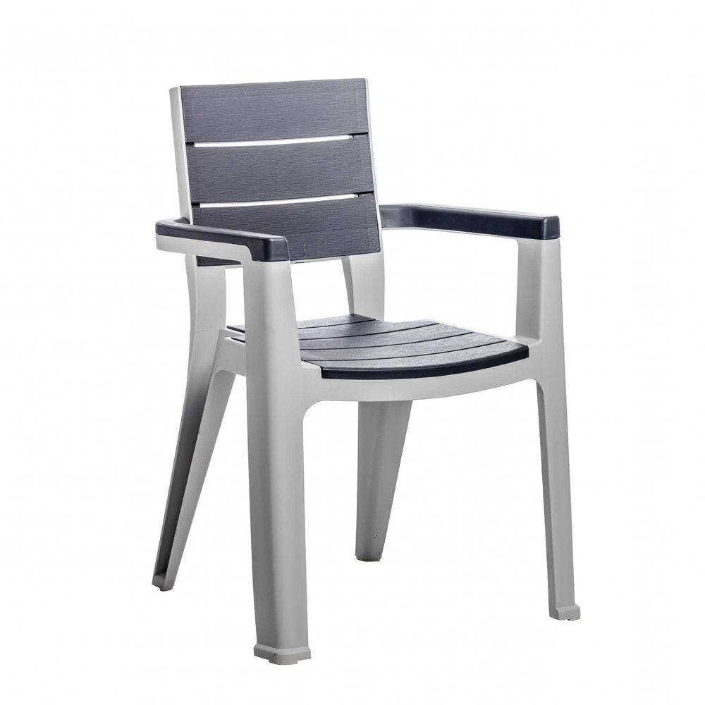 9-Piece Gray Plastic Outdoor Patio Conversation Set with Table