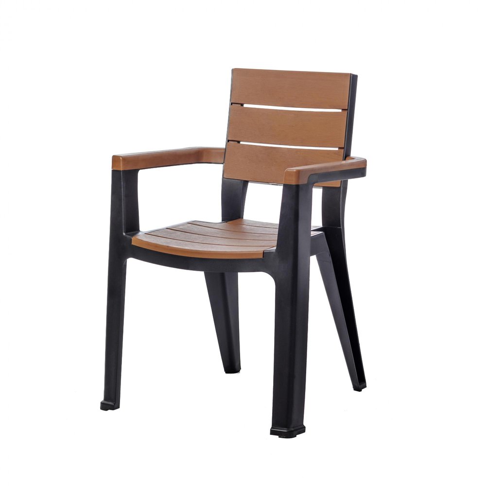 5-Piece Black Plastic Outdoor Patio Conversation Set with Table