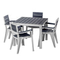 5-Piece Gray Plastic Outdoor Patio Conversation Set with Table