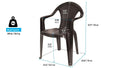 4-Piece Espresso Textured Heavy-Duty Plastic Outdoor Patio Stacking Arm Chair Set