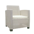 3-Piece Taupe and Beige Plastic Upholstered Cushions 2-Person Outdoor Patio Conversation Set with Table