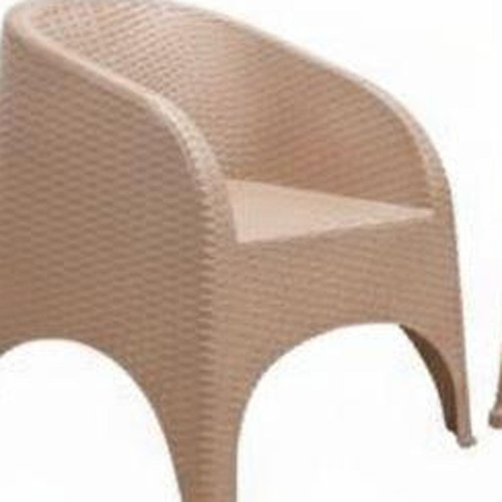 4-Piece Taupe Plastic Outdoor Patio Conversation Set with Table