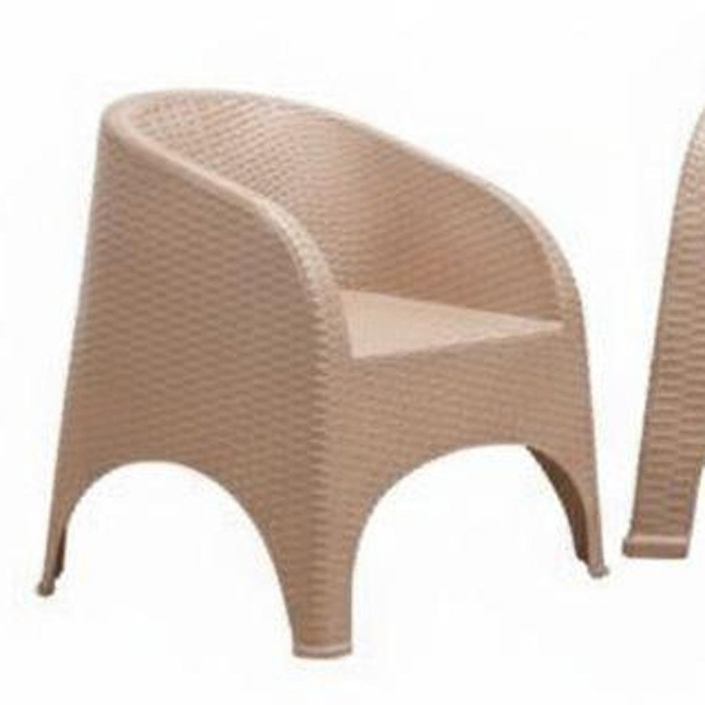 4-Piece Taupe Plastic Outdoor Patio Conversation Set with Table