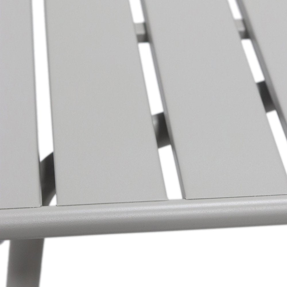 32" Gray Steel Square Outdoor Patio Dining Table