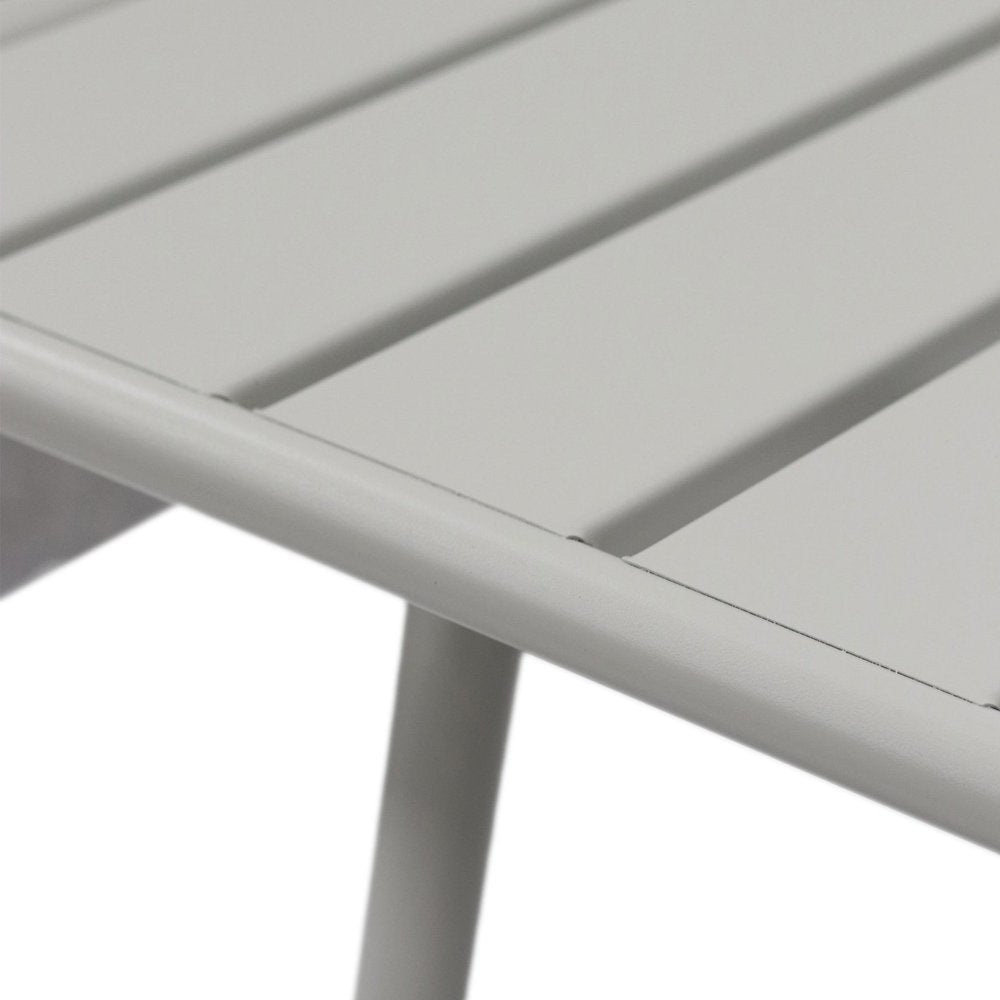 32" Gray Steel Square Outdoor Patio Dining Table