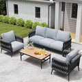 Outdoor Patio Conversation Set with Waterproof Cushions