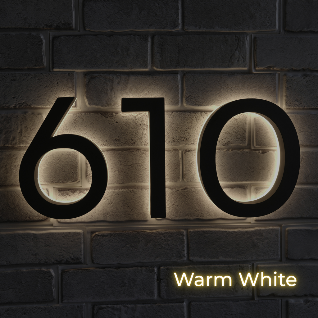 Backlit LED House Numbers – Custom Illuminated Address Numbers for Outdoor Use