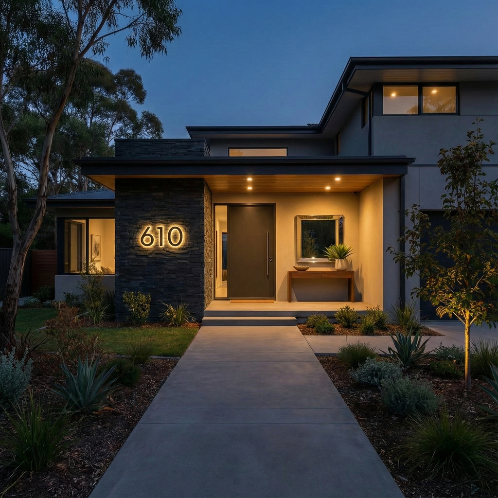 Backlit LED House Numbers – Custom Illuminated Address Numbers for Outdoor Use