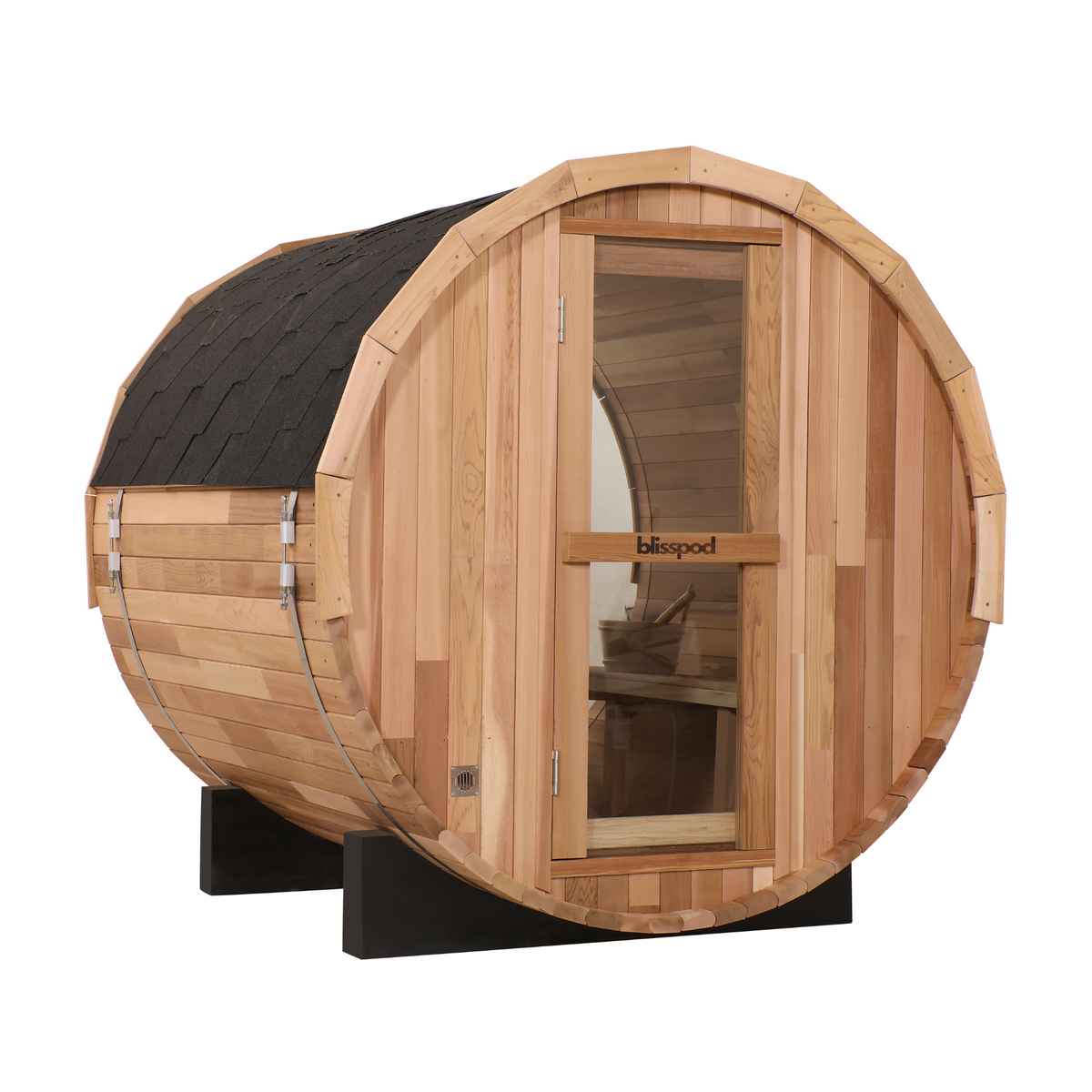 Canadian red cedar barrel sauna