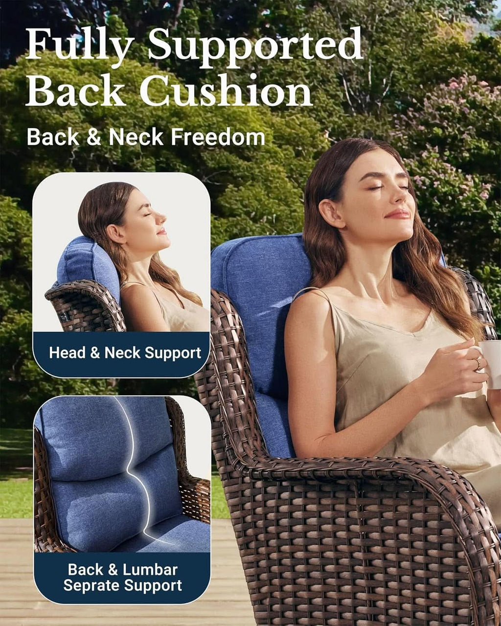 Premium Outdoor Patio Conversation Set with Thick Cushions