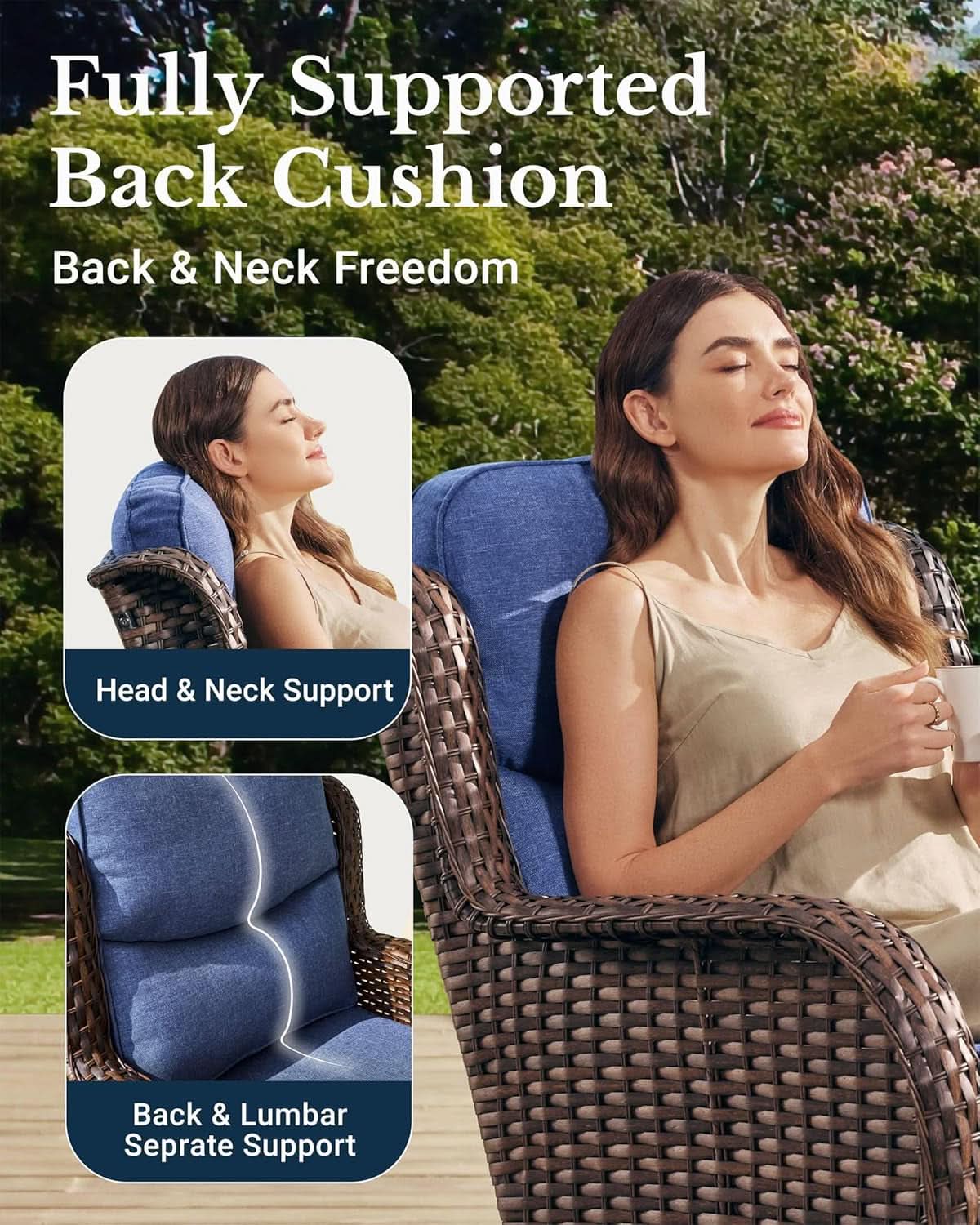 Premium Outdoor Patio Conversation Set with Thick Cushions