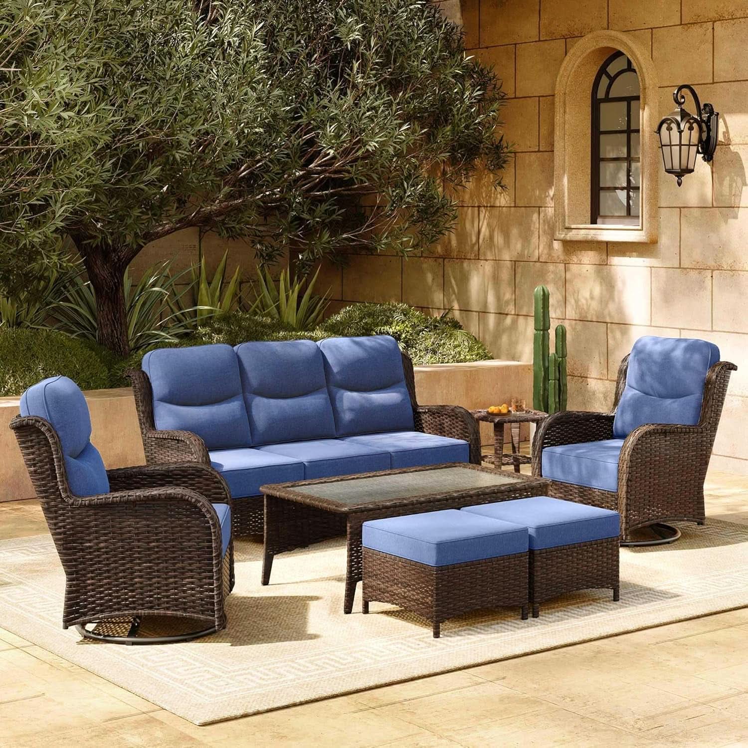 Premium Outdoor Patio Conversation Set with Thick Cushions