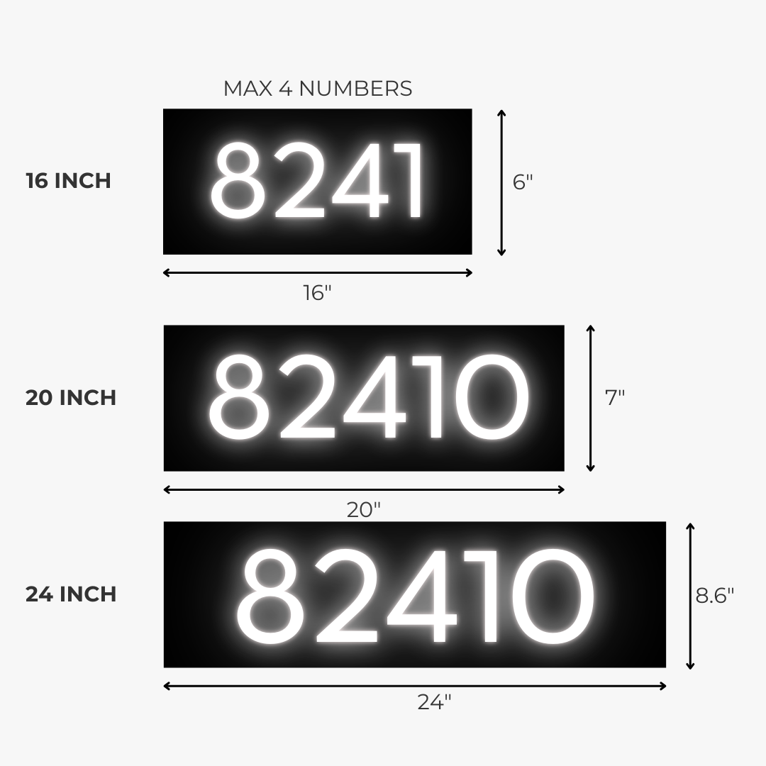 3D Acrylic Backlit House Numbers – Modern LED Address Numbers for Exterior