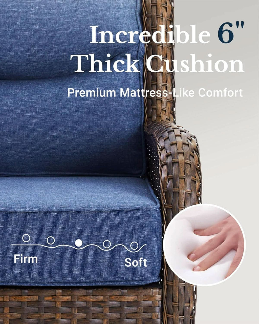 Premium Outdoor Patio Conversation Set with Thick Cushions