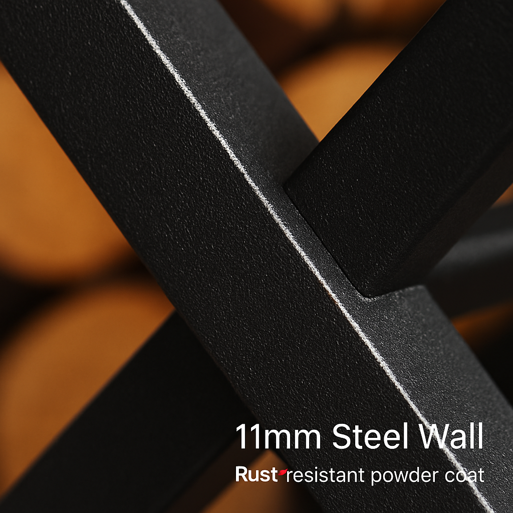 Firewood Log Rack - Steel X-Frame Storage Holder