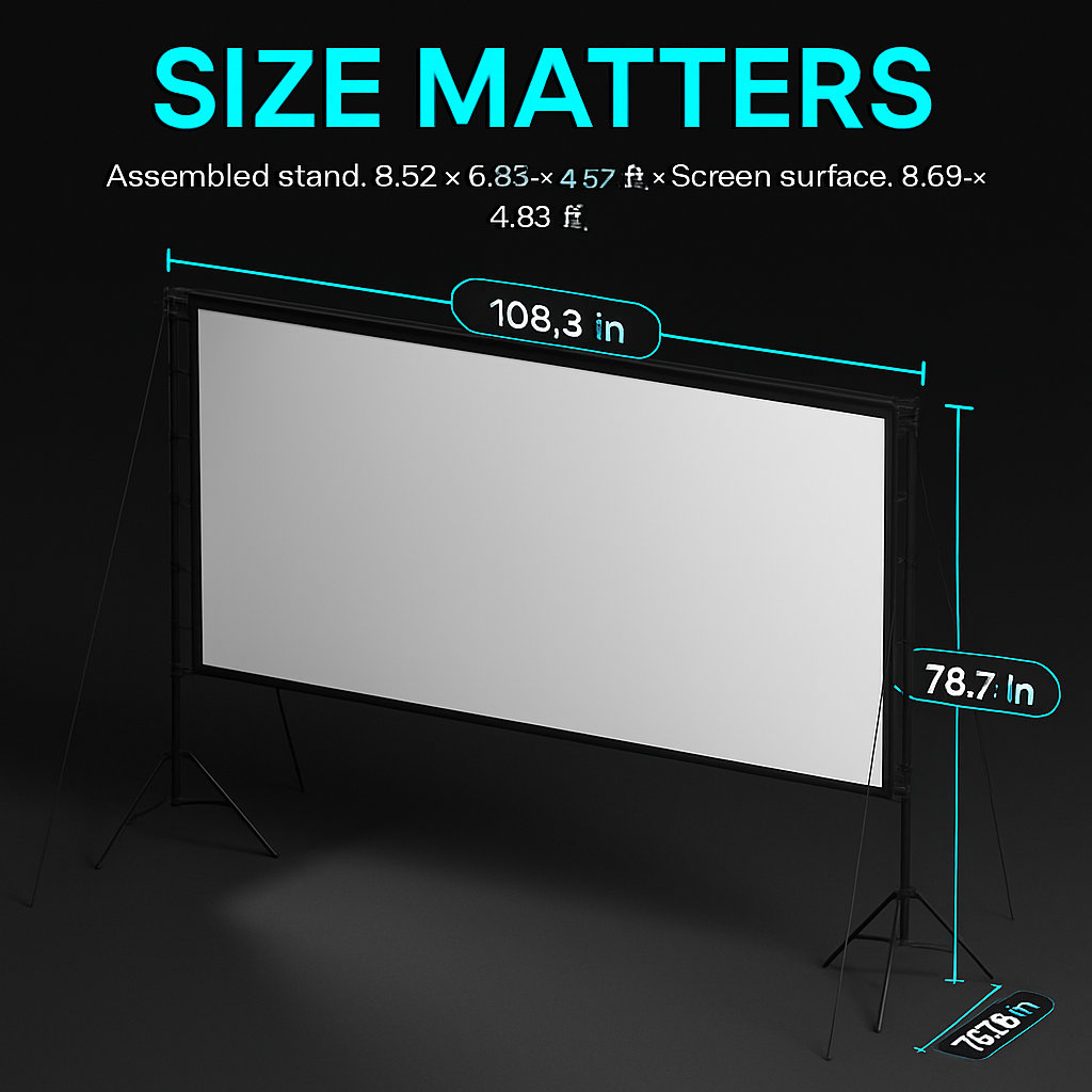 100inch Projector Screen with Stand 16:9 4K HD Rear Front Wrinkle-Free Portable And Foldable Movie Screen with Carry Bag For Indoor Outdoor Home Theat