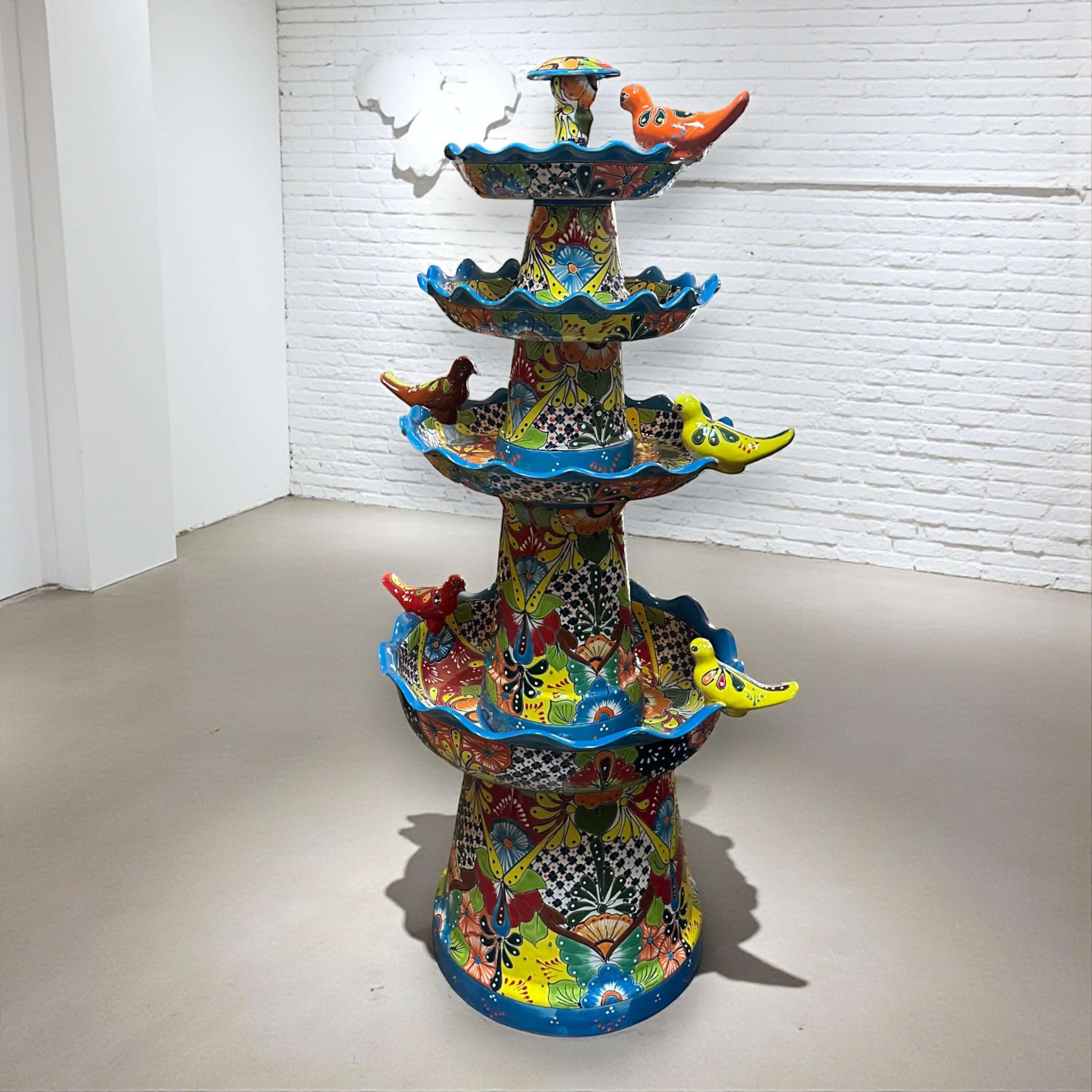 Grand Talavera Garden Fountain | Handmade Mexican Art