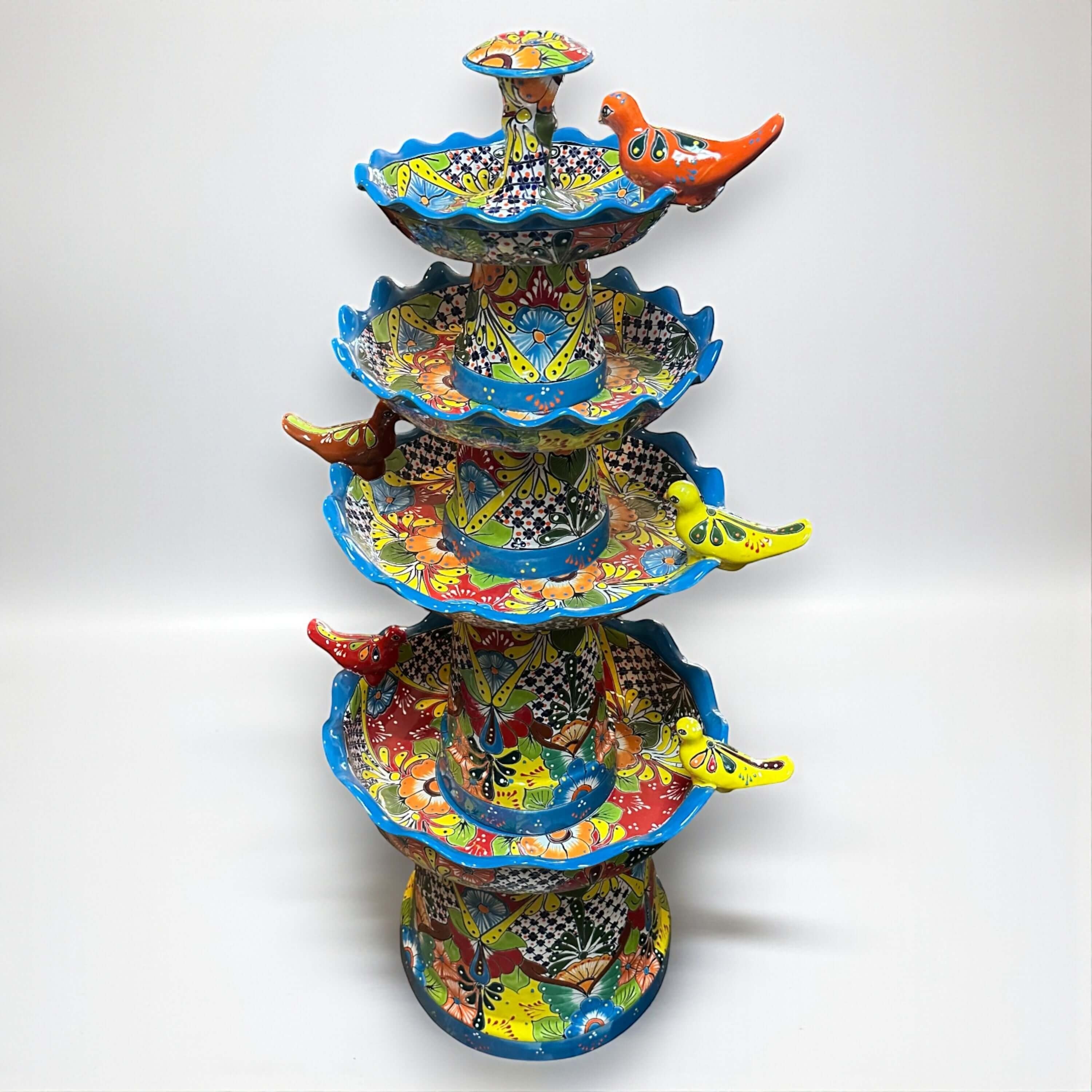 Grand Talavera Garden Fountain | Handmade Mexican Art